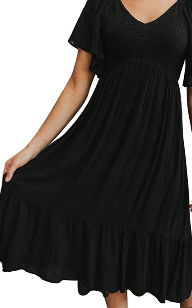 Elegant Black Midi Dress